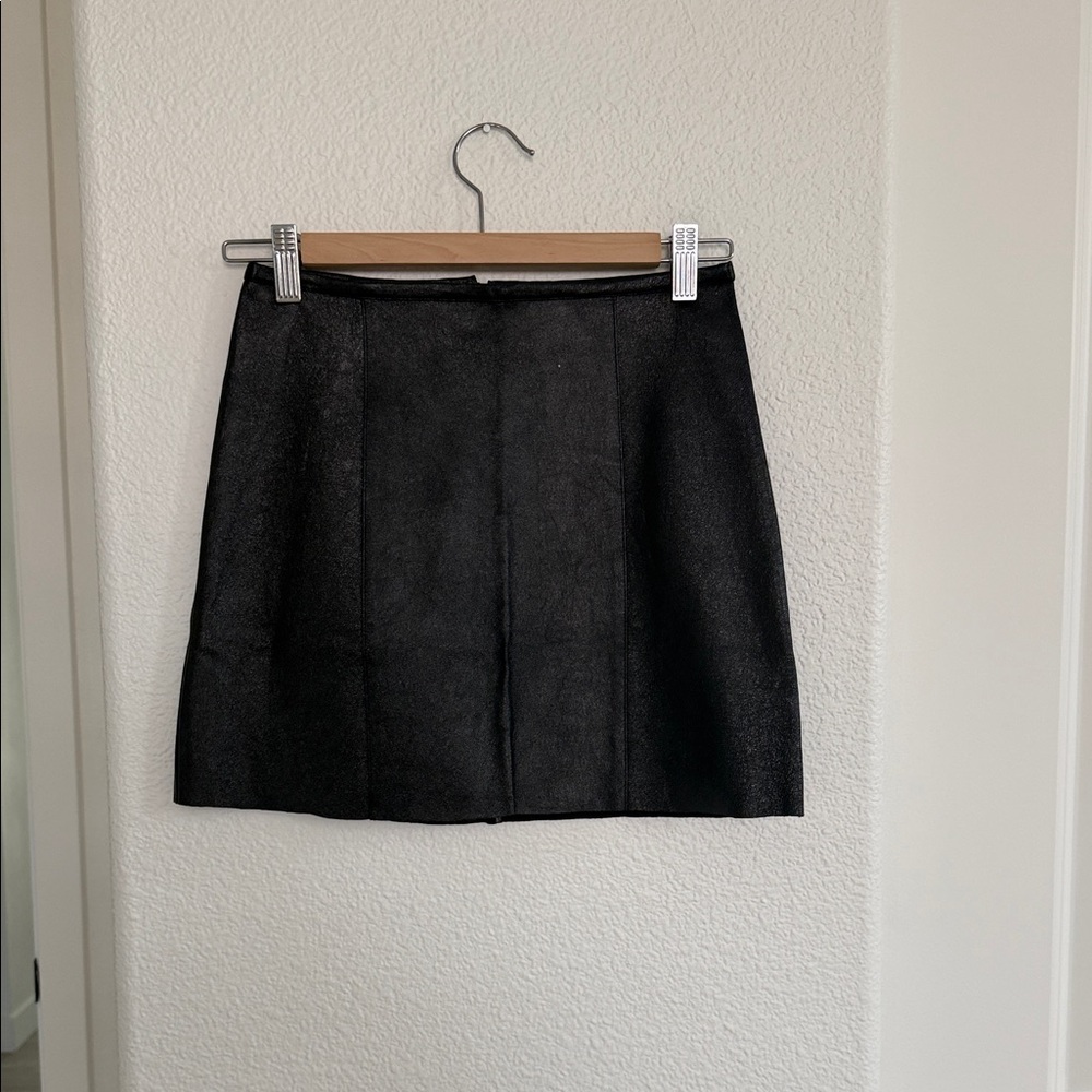 Leather Black Mini Skirt